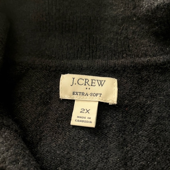 J. Crew Factory Sweater Polo in Extra Soft Yarn Black 2X (16/18) EUC - Picture 3 of 8